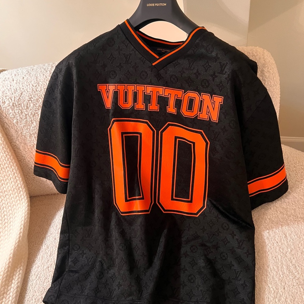 Louis Vuitton Black Jersey with Orange Stripes
